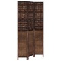 Biombo separador de 3 paneles madera paulownia marrón oscuro de vidaXL, Divisores de ambientes - Ref: Foro24-358704, Precio: ...