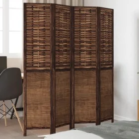 Dark brown paulownia wood 4-panel separator screen by vidaXL, Room dividers - Ref: Foro24-358706, Price: 113,17 €, Discount: %