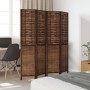 Biombo separador de 4 paneles madera paulownia marrón oscuro de vidaXL, Divisores de ambientes - Ref: Foro24-358706, Precio: ...