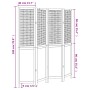 Biombo separador de 4 paneles madera paulownia marrón oscuro de vidaXL, Divisores de ambientes - Ref: Foro24-358706, Precio: ...