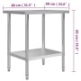 Mesa de trabajo para cocina acero inoxidable 80x60x85 cm de vidaXL, Restauración - Ref: Foro24-51186, Precio: 143,03 €, Descu...