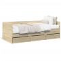 Tumbona con cajones madera ingeniería roble Sonoma 90x190 cm de vidaXL, Camas y somieres - Ref: Foro24-3280827, Precio: 175,6...