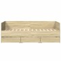Tumbona con cajones madera ingeniería roble Sonoma 90x190 cm de vidaXL, Camas y somieres - Ref: Foro24-3280827, Precio: 175,6...