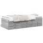 Tumbona con cajones madera ingeniería gris Sonoma 90x190 cm de vidaXL, Camas y somieres - Ref: Foro24-3280886, Precio: 211,13...
