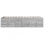 Tumbona con cajones madera ingeniería gris Sonoma 90x190 cm de vidaXL, Camas y somieres - Ref: Foro24-3280886, Precio: 211,13...
