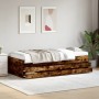 Tumbona con cajones madera ingeniería roble ahumado 100x200 cm de vidaXL, Camas y somieres - Ref: Foro24-3280871, Precio: 213...