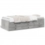 Tumbona con cajones madera ingeniería gris hormigón 90x190 cm de vidaXL, Camas y somieres - Ref: Foro24-3280884, Precio: 204,...