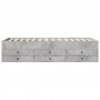 Tumbona con cajones madera ingeniería gris hormigón 90x190 cm de vidaXL, Camas y somieres - Ref: Foro24-3280884, Precio: 204,...