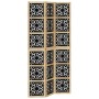 Biombo separador 3 paneles madera maciza Paulownia marrón negro de vidaXL, Divisores de ambientes - Ref: Foro24-358800, Preci...