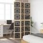 Biombo separador 3 paneles madera maciza Paulownia marrón negro de vidaXL, Divisores de ambientes - Ref: Foro24-358800, Preci...