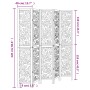 Biombo separador de 5 paneles madera maciza Paulownia blanco de vidaXL, Divisores de ambientes - Ref: Foro24-358744, Precio: ...
