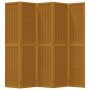 Biombo separador de 5 paneles madera maciza paulownia marrón de vidaXL, Divisores de ambientes - Ref: Foro24-358823, Precio: ...