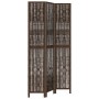 Biombo separador de 3 paneles madera paulownia marrón oscuro de vidaXL, Divisores de ambientes - Ref: Foro24-358655, Precio: ...