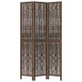 Biombo separador de 3 paneles madera paulownia marrón oscuro de vidaXL, Divisores de ambientes - Ref: Foro24-358655, Precio: ...