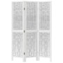 Biombo separador de 3 paneles madera maciza Paulownia blanco de vidaXL, Divisores de ambientes - Ref: Foro24-358669, Precio: ...
