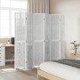 Biombo separador de 6 paneles madera maciza Paulownia blanco de vidaXL, Divisores de ambientes - Ref: Foro24-358683, Precio: ...
