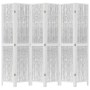 Biombo separador de 6 paneles madera maciza Paulownia blanco de vidaXL, Divisores de ambientes - Ref: Foro24-358683, Precio: ...
