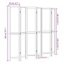 Biombo separador de 6 paneles madera maciza Paulownia blanco de vidaXL, Divisores de ambientes - Ref: Foro24-358683, Precio: ...