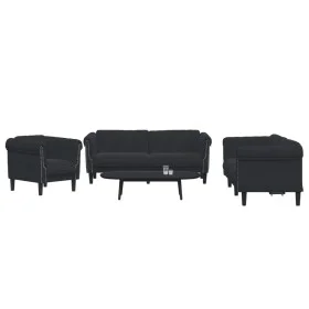 Juego de sofás 3 piezas terciopelo negro de vidaXL, Sofás - Ref: Foro24-3209214, Precio: 679,14 €, Descuento: %