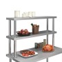 Estante mesa de trabajo 2 niveles acero inoxidable 120x30x65 cm de vidaXL, Restauración - Ref: Foro24-51193, Precio: 131,88 €...