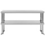 Estante mesa de trabajo 2 niveles acero inoxidable 120x30x65 cm de vidaXL, Restauración - Ref: Foro24-51193, Precio: 131,88 €...
