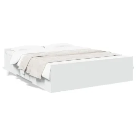 Estructura cama con cajones madera ingeniería blanca 160x200 cm de vidaXL, Camas y somieres - Ref: Foro24-3280279, Precio: 15...