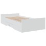 Cama con cajones madera de ingeniería blanco 100x200 cm de vidaXL, Camas y somieres - Ref: Foro24-3280328, Precio: 154,59 €, ...