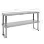 Estante mesa de trabajo 2 niveles acero inoxidable 120x30x65 cm de vidaXL, Restauración - Ref: Foro24-51193, Precio: 131,88 €...