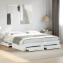Estructura cama con cajones madera ingeniería blanca 180x200 cm de vidaXL, Camas y somieres - Ref: Foro24-3280363, Precio: 20...