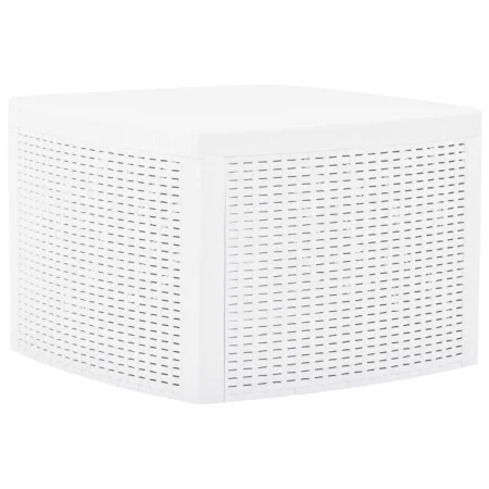 Mesa auxiliar de plástico blanco 54x54x36,5 cm de vidaXL, Mesas de jardín - Ref: Foro24-48774, Precio: 55,73 €, Descuento: %