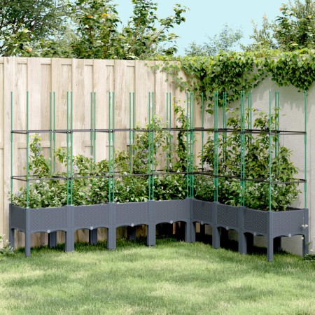 Jardinera con enrejado PP gris 200x160x142,5 cm de vidaXL, Maceteros y jardineras - Ref: Foro24-367971, Precio: 160,70 €, Des...