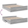Cama con cajones madera ingeniería gris Sonoma 200x200 cm de vidaXL, Camas y somieres - Ref: Foro24-3280270, Precio: 167,89 €...