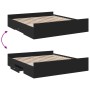 Estructura cama con cajones madera ingeniería negra 200x200 cm de vidaXL, Camas y somieres - Ref: Foro24-3280266, Precio: 168...