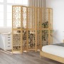 Biombo separador de 6 paneles madera maciza paulownia marrón de vidaXL, Divisores de ambientes - Ref: Foro24-358875, Precio: ...