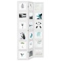 Biombo separador de 3 paneles madera maciza Paulownia blanco de vidaXL, Divisores de ambientes - Ref: Foro24-358688, Precio: ...