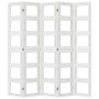 Biombo separador de 5 paneles madera maciza Paulownia blanco de vidaXL, Divisores de ambientes - Ref: Foro24-358695, Precio: ...