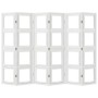 Biombo separador de 6 paneles madera maciza Paulownia blanco de vidaXL, Divisores de ambientes - Ref: Foro24-358697, Precio: ...