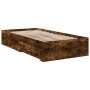 Cama con cajones madera de ingeniería roble ahumado 75x190 cm de vidaXL, Camas y somieres - Ref: Foro24-3280444, Precio: 104,...