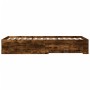 Cama con cajones madera de ingeniería roble ahumado 75x190 cm de vidaXL, Camas y somieres - Ref: Foro24-3280444, Precio: 104,...
