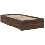 Cama con cajones madera de ingeniería marrón roble 75x190 cm de vidaXL, Camas y somieres - Ref: Foro24-3280446, Precio: 107,4...