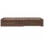 Cama con cajones madera de ingeniería marrón roble 75x190 cm de vidaXL, Camas y somieres - Ref: Foro24-3280446, Precio: 107,4...