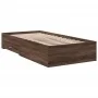 Oak brown engineered wood bed with drawers 75x190 cm by vidaXL, Beds and slatted bases - Ref: Foro24-3280446, Price: 106,17 €...