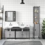 Set de armario de baño 4 pzas madera contrachapada gris sonoma de vidaXL, Muebles de baño - Ref: Foro24-3214748, Precio: 266,...