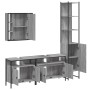 Set de armario de baño 4 pzas madera contrachapada gris sonoma de vidaXL, Muebles de baño - Ref: Foro24-3214748, Precio: 266,...