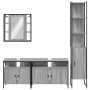 Set de armario de baño 4 pzas madera contrachapada gris sonoma de vidaXL, Muebles de baño - Ref: Foro24-3214748, Precio: 266,...