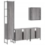 Set de armario de baño 4 pzas madera contrachapada gris sonoma de vidaXL, Muebles de baño - Ref: Foro24-3214748, Precio: 266,...