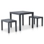 Mesa de jardín con 2 bancos plástico gris antracita de vidaXL, Conjuntos de jardín - Ref: Foro24-48778, Precio: 138,69 €, Des...