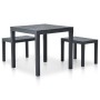 Mesa de jardín con 2 bancos plástico gris antracita de vidaXL, Conjuntos de jardín - Ref: Foro24-48778, Precio: 138,69 €, Des...
