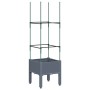 Jardinera con enrejado PP gris 40x40x142,5 cm de vidaXL, Maceteros y jardineras - Ref: Foro24-367946, Precio: 32,37 €, Descue...
