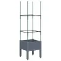 Jardinera con enrejado PP gris 40x40x142,5 cm de vidaXL, Maceteros y jardineras - Ref: Foro24-367946, Precio: 25,81 €, Descue...